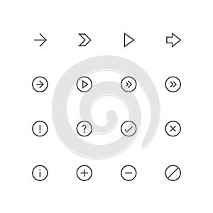 Main outline icon set 06