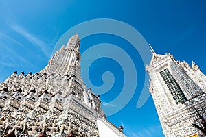 The main pagoda of Phra Prang Wat Arun, Bangkok Thailand.