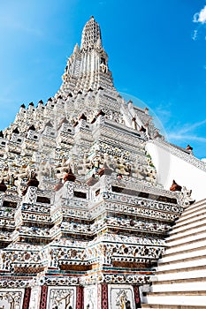 The main pagoda of Phra Prang Wat Arun, Bangkok Thailand.