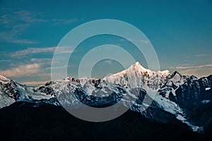 The main peak of Meili Snow Mountain, Deqin County, Yunnan, China