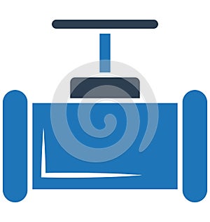 Main pipeline, pipe valve, Vector Icon can be easily modified or edit