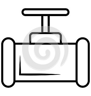 Main pipeline, pipe valve, Vector Icon can be easily modified or edit