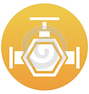 Main pipeline, pipe valve, Vector Icon can be easily modified or edit