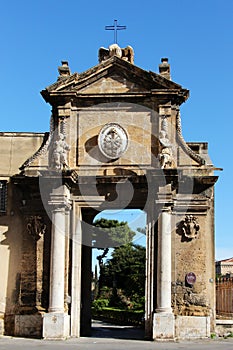 Main portal, baroque style, magione church photo