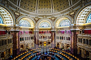 The Main Reading Room, at the Thomas Jefferson Building of the L