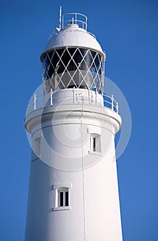 Main red and white lighthouse on Portland near Weymouth in Dorset