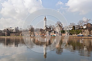 The main river bank in winter, Frankfurt Hoechst
