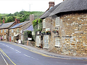 Main road, Abbotsbury, Dorset, UK
