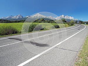 Main road leading to High Tatras in summer