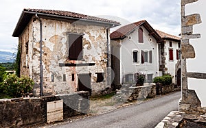 The main road of Ostabat - Asme in the basque - France country