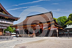 The main shrine of Yasaka-jinja shrine. Kyoto Japan