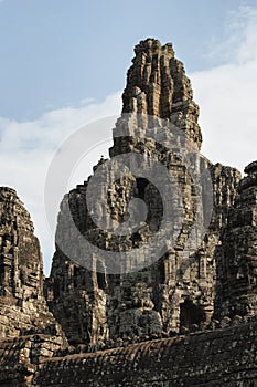 Main Spires of Bayon Temple in Angkor Thom, Siem Reap, Cambodia