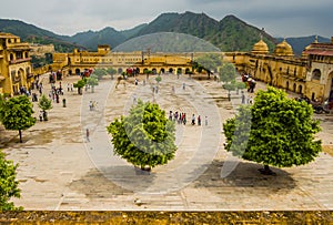 Main square of Amber Fort, Jaipur, Rajasthan, India