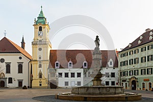 Main Square in Bratislava historic city center