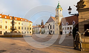 Main Square building in old historic city  Bratislava