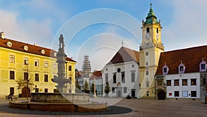 Main Square building in old historic city Bratislava