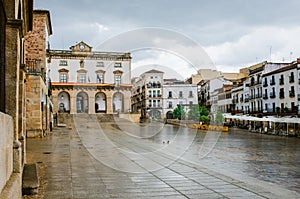 Main square in Caceres city, Extremadura.