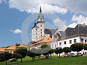 Main square and castle in Kremnica