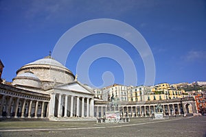 Main square of the City of Napoli, Naples, Italy.