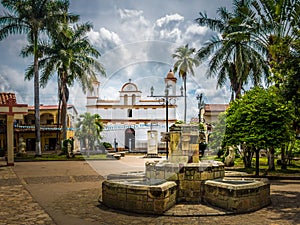 Main square of Copan Ruinas City, Honduras photo