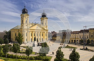 Main square of Debrecen city, Hungary