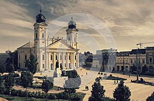 Main square of Debrecen city, Hungary