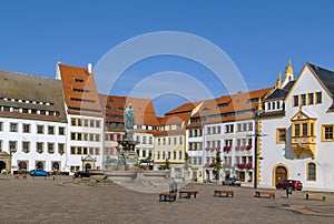 Main square in Freiberg, Germany photo