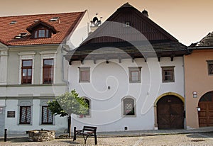 Main square of historical Spisska Sobota town, currently city district of Poprad