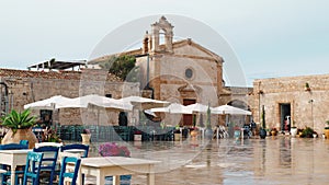 The main square of Marzamemi city in Sicily, Italy