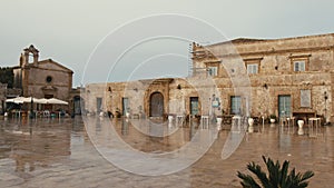 The main square of Marzamemi in Sicily coast city