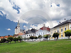 Main square in medieval Kremnica town photo