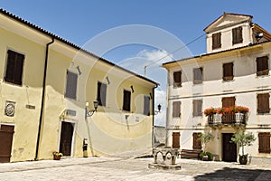 Main square of the medieval town Motovun in Istria