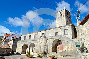 main square of the medieval village of Castelo Novo, Portugal photo