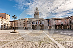 Main square of Medinaceli. This wide closed Castilian square, porticoed and almost pentagonal Soria, Spain photo