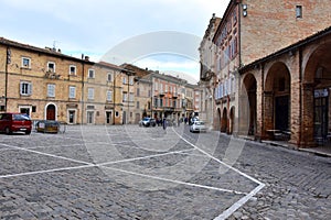 Main square in Offida, Marche