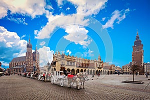 Main square in old city of Krakow