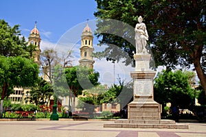 Main square plaza in Piura, Peru