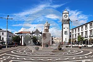 Main square of Ponta Delgada, Sao Miguel island, Azores, Portugal photo