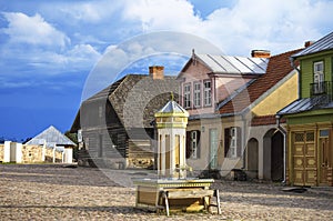 Main square of reconstructed old lithuanian city, The Open-Air Museum of Lithuania, Rumsiskes, photo