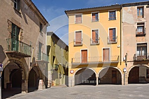 Main square of Sant Joan de les Abadesses, Ripolles, Girona pro