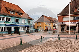 Main Square and surrounded Buildings of Lauterbourg, Wissembourg, Bas-Rhin, Grand Est, France