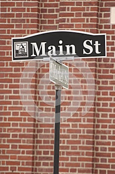 Main St street sign in small town America