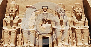 Main statues of ancient Abu Simbel temple. Egypt