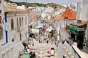 Main street in Albufeira, Portugal,