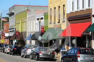 Main street in american town photo