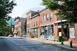 Main street Beacon New York on sleepy sunday morning