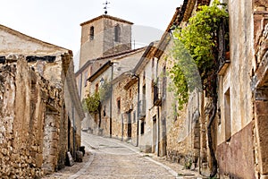 Main street on Caracena , Soria, Castile and Leon community, Spain