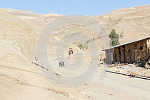 Main street in Chiro Leba village, Simien mountains