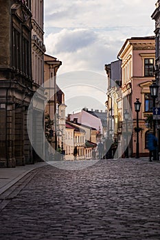 Hlavní ulice v starý v jižní polsko 