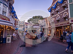 Main Street Disneyland at night